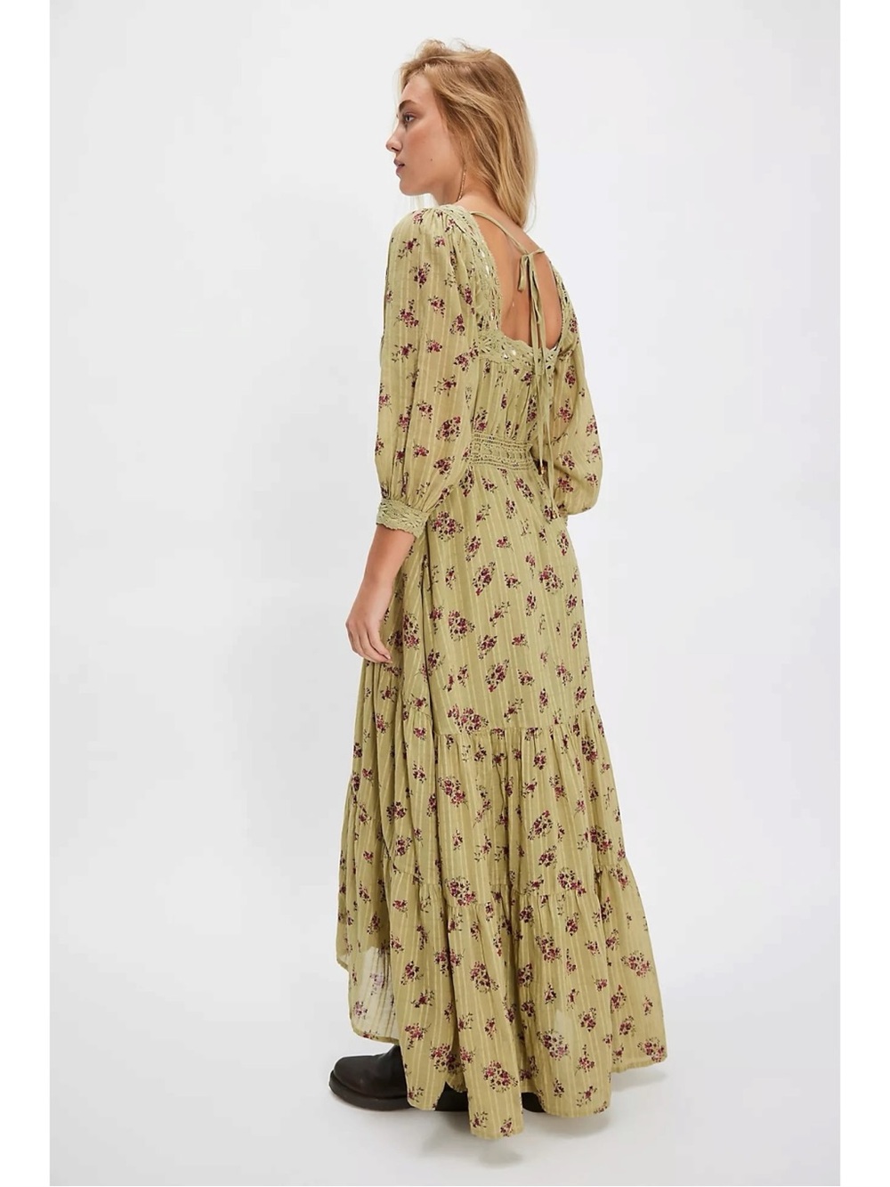 Free People Bohemian Cottage Ethereal Dainty Morning Meadows Maxi Dress XL NWT - Picture 6 of 14